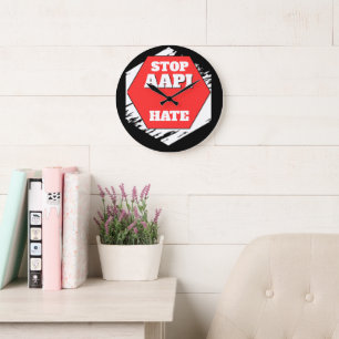 Stop AAPI Hate Rectangular Large Clock