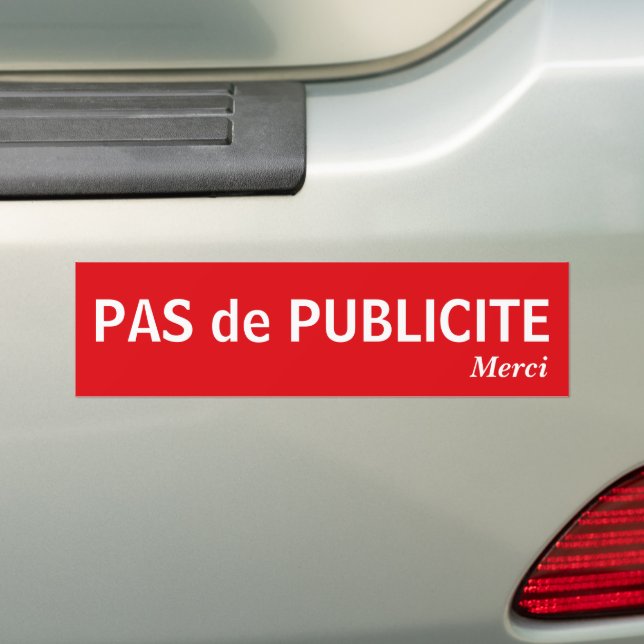 Stop Ad Ideal for avoiding advertisements Bumper Sticker (On Car)