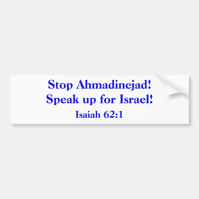 Stop Ahmadinejad! Bumper Sticker (Front)