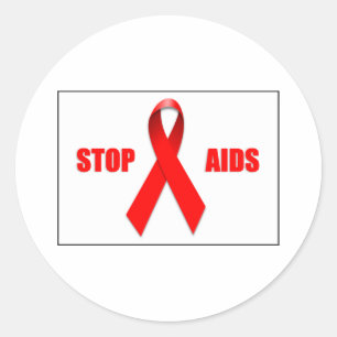 STOP AIDS CLASSIC ROUND STICKER