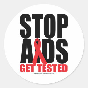 Stop AIDS: Get Tested Classic Round Sticker