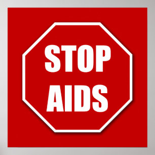 Stop AIDS Red Poster Print