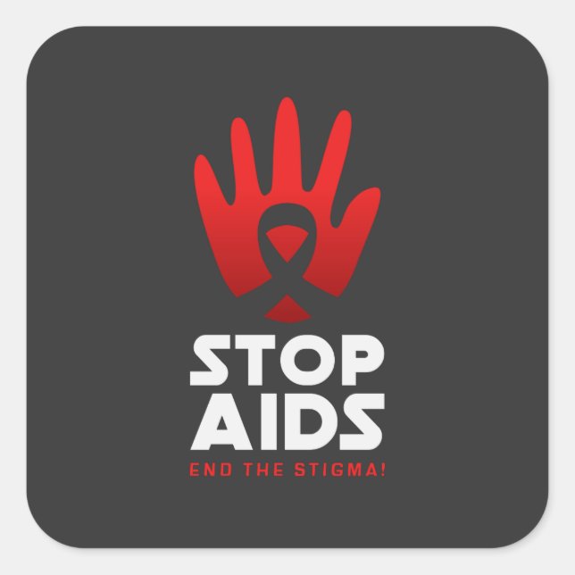 Stop Aids Square Sticker (Front)