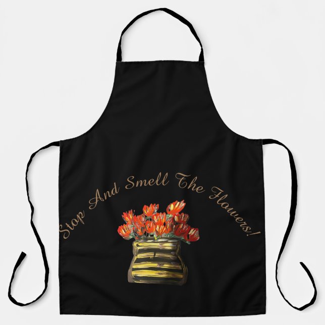 Stop And Smell The Fowers- All-Over Print Apron (Front)