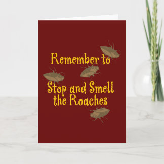 Stop and Smell the Roaches Maroon BG Card