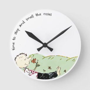 stop and smell the roses round clock