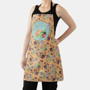 Stop and Smell the Strawberries Snail Pattern Apron