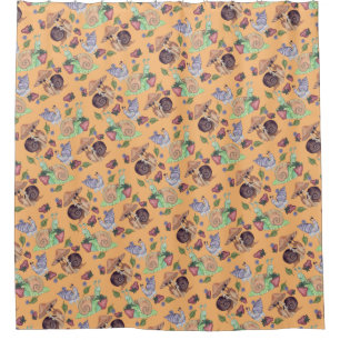 Stop and Smell the Strawberries Snail Pattern Shower Curtain