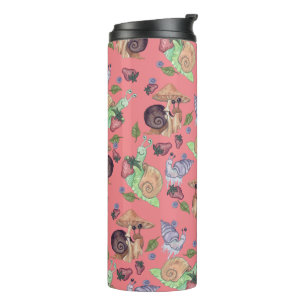 Stop and Smell the Strawberries Snail  Pattern  Th Thermal Tumbler