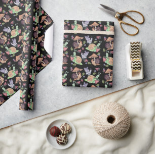 Stop and Smell the Strawberries Snail  Pattern Wrapping Paper