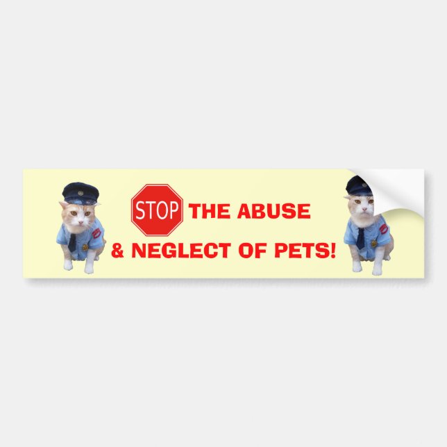 Stop Animal Abuse Bumper Sticker (Front)