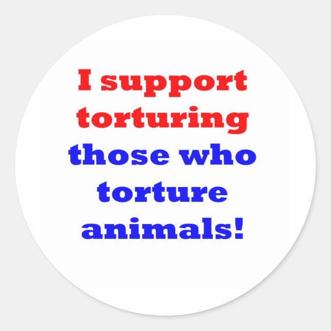 Stop animal abuse classic round sticker (Front)