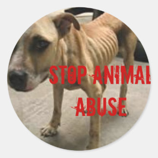 Stop Animal Abuse Classic Round Sticker