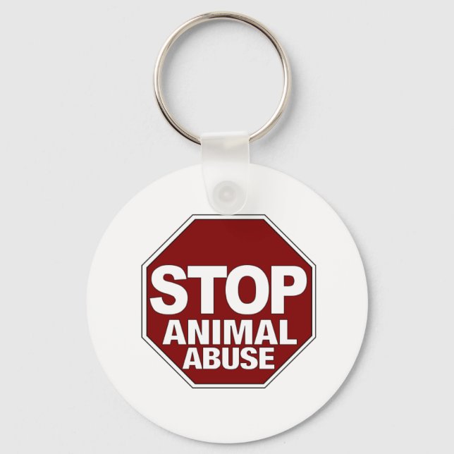 Stop Animal Abuse Key Ring (Front)
