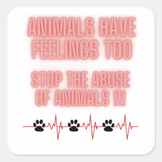 stop animal abuse square sticker