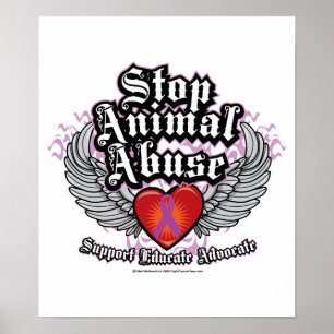 Stop Animal Abuse Wings Poster
