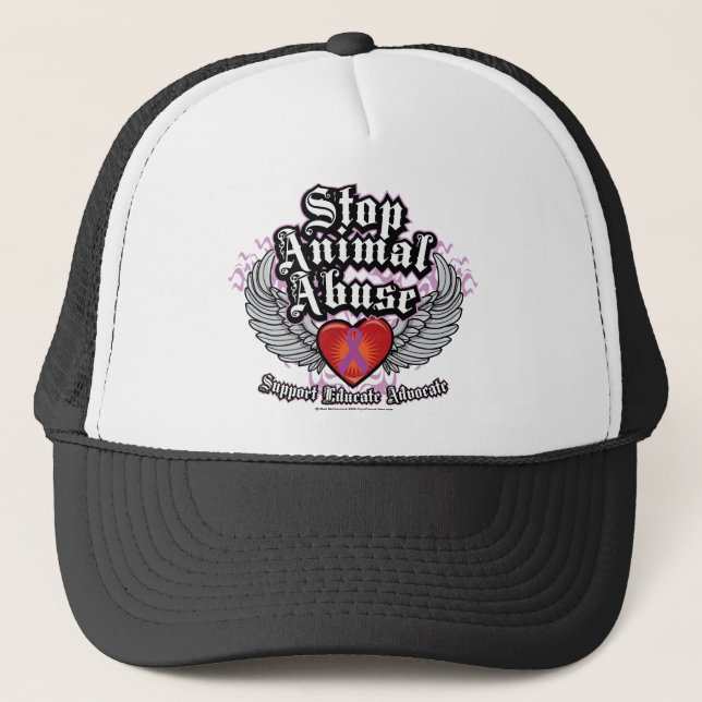 Stop Animal Abuse Wings Trucker Hat (Front)