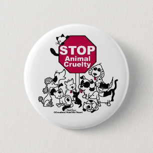 Stop Animal Cruelty 6 Cm Round Badge