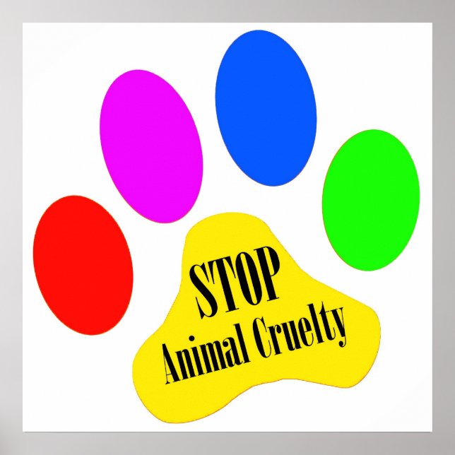Stop Animal Cruelty Poster (Front)