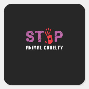 stop animal cruelty square sticker