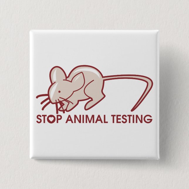Stop Animal Testing 15 Cm Square Badge (Front)