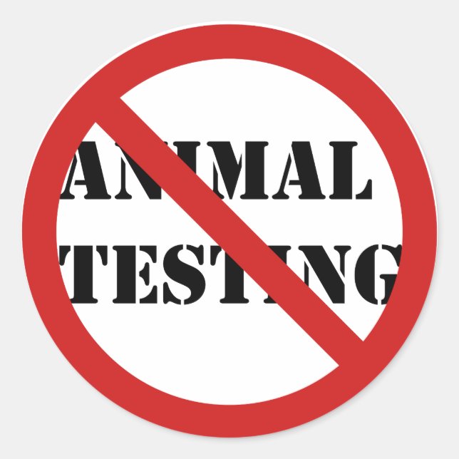 stop animal testing classic round sticker (Front)