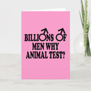 Stop animal testing feminist humour birthday card