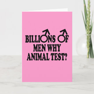 Stop animal testing feminist humour birthday card