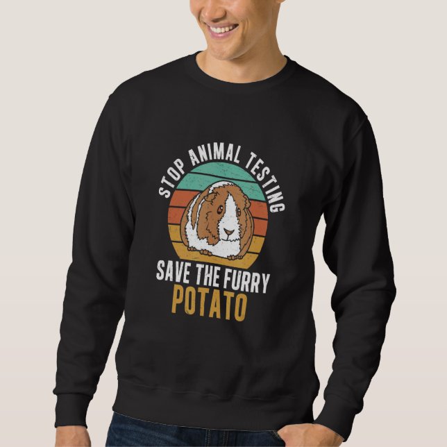 Stop Animal Testing  Furry Potato For Guinea Pig Sweatshirt (Front)