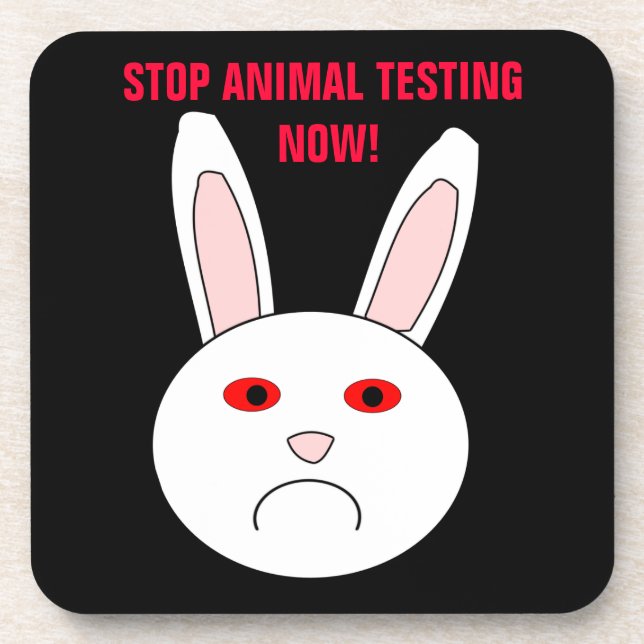 Stop Animal Testing Now Cork Coaster (Front)