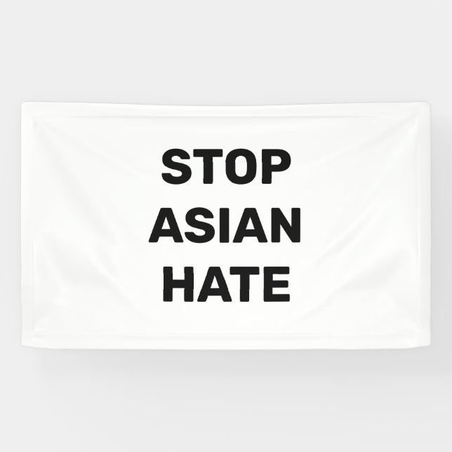 Stop Asian Hate black and white Banner (Horizontal)