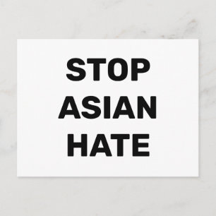Stop Asian Hate, black white Postcard