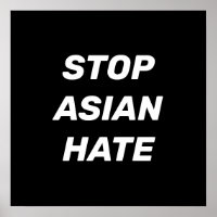 Stop Asian Hate, black white
