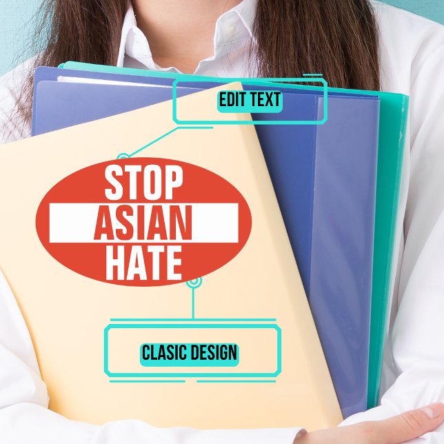 Stop Asian Hate Oval Sticker (Please enjoy our design and see the others in the collection.)