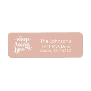 Stop Asian Hate Return Address Labels