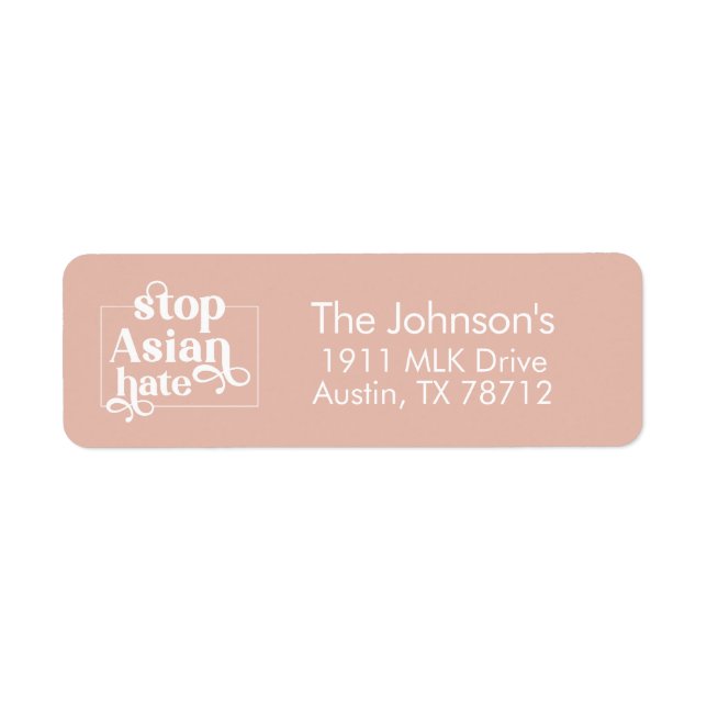 Stop Asian Hate Return Address Labels (Front)