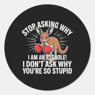 Stop Asking Why I Am An Hole Classic Round Sticker