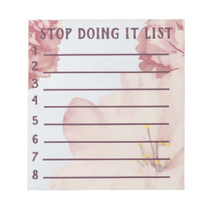 Stop Bad Habits Stop Doing it List Notepad