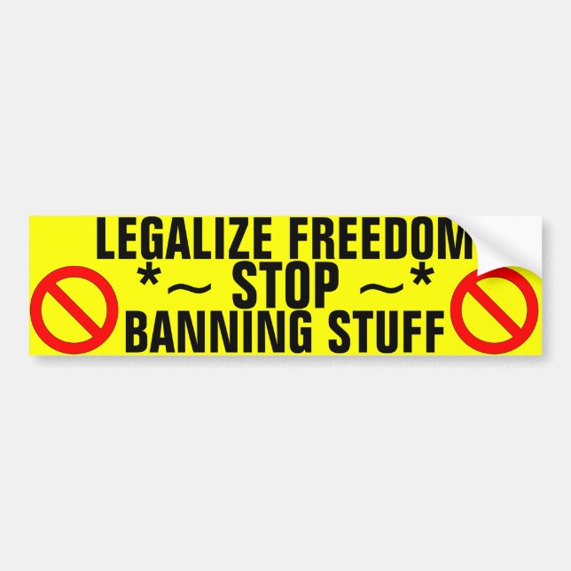 Stop Banning Stuff Bumper Sticker (Front)
