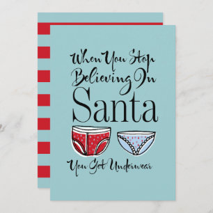 Stop Believing In Santa Underwear Christmas Card