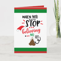 Stop believing you get poop add message card
