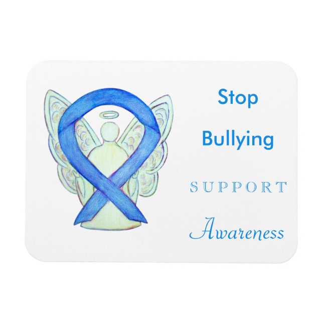 Stop Bullying Awareness Ribbon Angel Magnet (Horizontal)