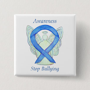 Stop Bullying Awareness Ribbon Custom Pin Buttons