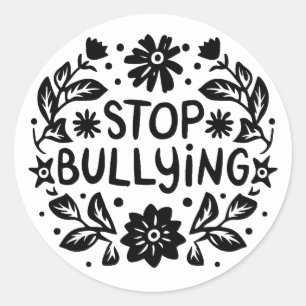 Stop bullying bully classic round sticker