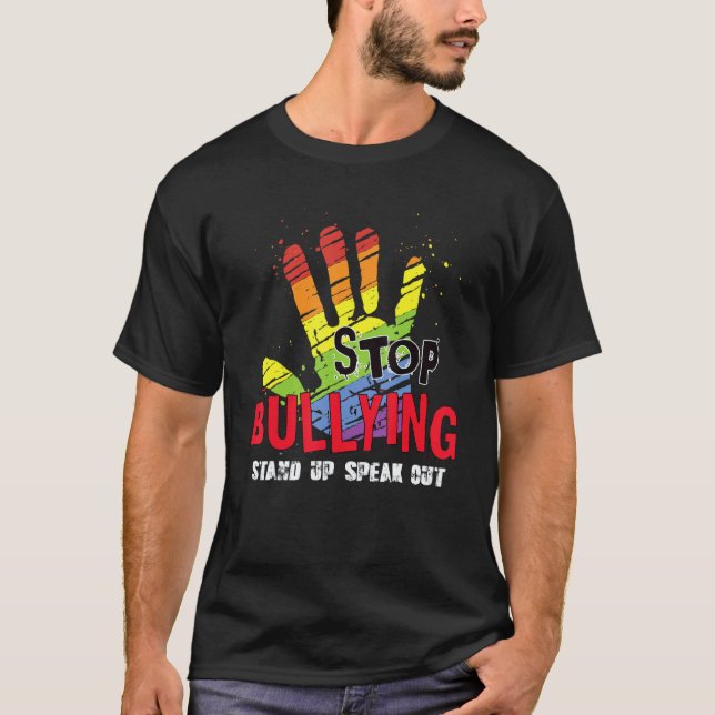 Stop Bullying Hand Supporter Stand Up Speak Anti B T-Shirt (Front)