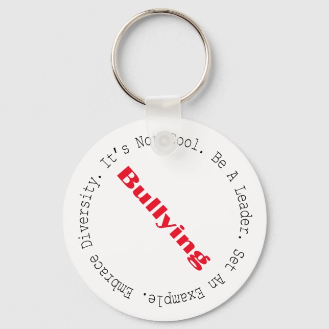 Stop Bullying-Outline by Shirley Taylor Key Ring (Front)