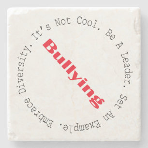 Stop Bullying-Outline by Shirley Taylor Stone Coaster