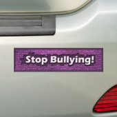 Stop Bullying Purple Brick Bumper Sticker (On Car)