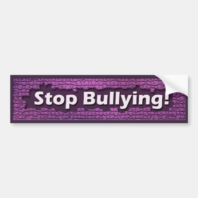 Stop Bullying Purple Brick Bumper Sticker (Front)