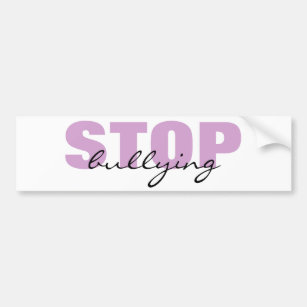 Stop Bullying Purple Simple Bumper Sticker